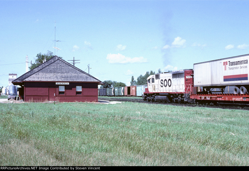 Canadian Pacific depot with SOO #740, an interchange job